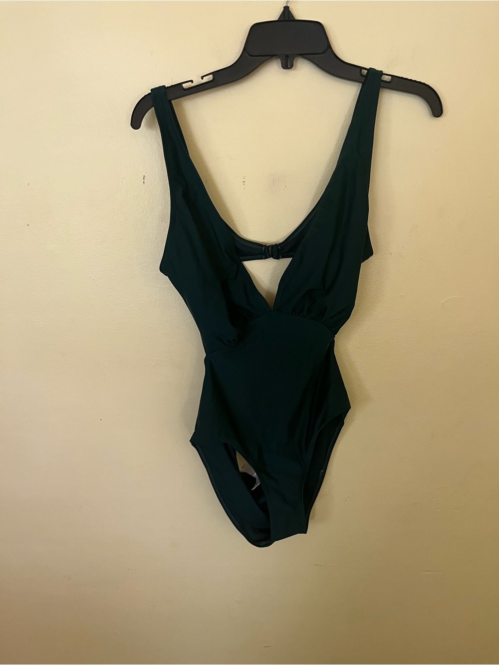 Ennya Dark Green One-Piece Swimsuit with Plunge Size Medium